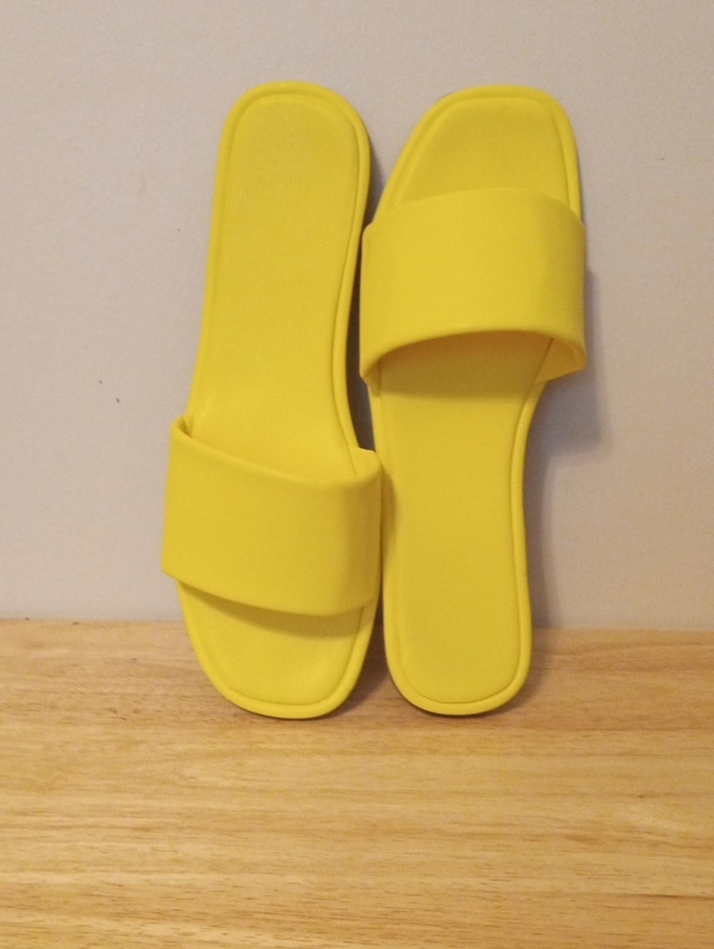 Glaze Bright Yellow Slip-On Slide Sandals